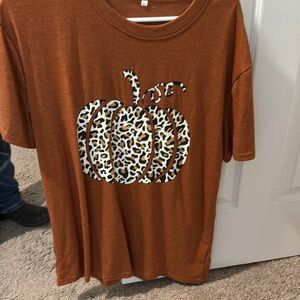 Leopard Pumpkin Kids T-Shirt - Brown